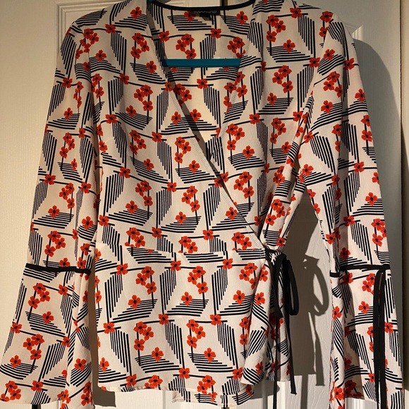 Topshop Wrap Floral Blouse - Picture 1 of 2
